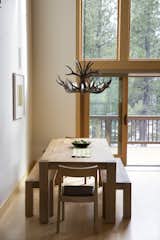 Dining Room with naturally shed antler chandelier