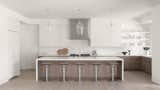 Kitchen - panel ready appliances, integrated reveal pulls, matte laminate and rift oak cabinetry