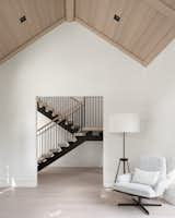 Home Office with rift oak ceiling and private courtyard