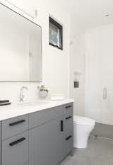 Pool House Bath - polished concrete floor and matte laminate vanity
