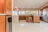 view from beverage station to renovated kitchen
