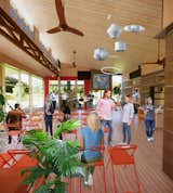 Great Flex in this image transforms into a music event space. Furniture units that are multi-function and mobile add another layer to this central gathering space. Traveling and local artist can be added to the family dynamic.