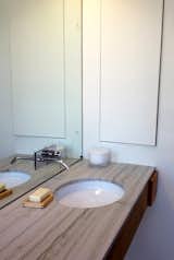 Master Bath with custom sink vanity and built-in storage