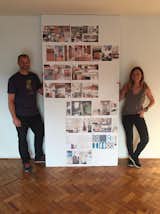 This is us, Nate & Katie, with our mood board right after we closed on the house.