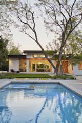 Outdoor, Hardscapes, Hot Tub, Grass, Trees, Shrubs, Walkways, Back Yard, Large, Large, Swimming, and Concrete  Outdoor Walkways Grass Large Hardscapes Photos from House Perched in the Trees