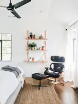 A cozy reading nook in the master bedroom. 
