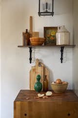 John Boos butcher block island and open shelving is perfect for prepping meals.
