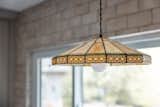 Vintage stained glass pendant light.