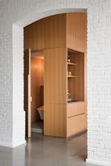 Ceramic tiles : Daltile / Toilet : Toto USA / Stainless counter top : Solufab / Cabinetry : Atelier 13 - custom design by La Firme