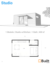 Built Prefab Modular Homes - Studio Model - 1 Bedroom, 1 Bath, 400 sf

www.builtprefab.com
