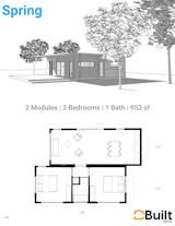 Built Prefab Modular Homes - Spring Model - 2 Bedrooms, 1 Baths, 952 sf

www.builtprefab.com
