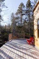 Outdoor, Trees, Back Yard, Shrubs, Walkways, Large Patio, Porch, Deck, Decking Patio, Porch, Deck, Wood Patio, Porch, Deck, Front Yard, and Hardscapes Looking out into the rugged Nova Scotia Forest  Photo 18 of 19 in Shack Up Cabin by Paula Washington