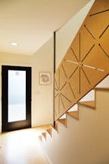 The project's signature pattern was milled into the 1" plywood railing panels.