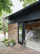 View into interior and street beyond