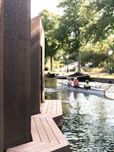 Exterior, Boathouse Building Type, Wood Siding Material, and Green Roof Material  Photo 8 of 12 in This Cork Houseboat in the Netherlands Floats a Strategy for Sustainable Building