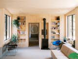 Living, Chair, Corner, Bookcase, and Sofa  Living Corner Photos from This Cork Houseboat in the Netherlands Floats a Strategy for Sustainable Building