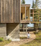 Exterior, Flat RoofLine, Wood Siding Material, House Building Type, Cabin Building Type, and Shed RoofLine Entry Stair  Photo 3 of 21 in Englishman Bay Retreat by Whitten Architects