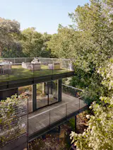 Looking down from the original deck to the Rambler.  The new roof deck provides more entertainment space.