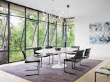 Informal dining, custom operable steel windows