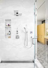 Master shower, marble and glass