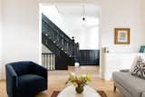 Modern living room in historic home.