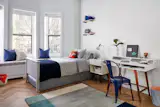 Fun patterns in kids bedroom.