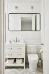 White and grey bath.
