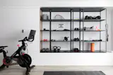 Fitness center built-in storage.