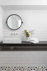 Simple shelf vanity.