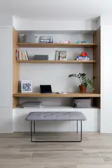 Modern built-in book shelves.