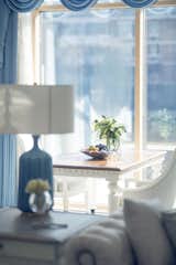 Each blue corresponds to a material, forming a growing relationship with each other, with saturated bright and vibrant gold, either interspersed or stretched, creating a dreamy space like blue.