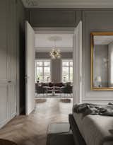 Bedroom, Ceiling Lighting, Bed, and Light Hardwood Floor  Photo 8 of 8 in Copenhagen Apartment 001 by Marcin