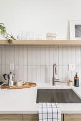 Kitchen counter and floating storage shelf