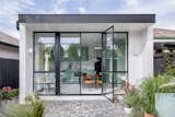 Extension with full height steel frames glazing