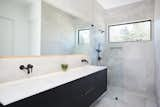 Bath Room, Porcelain Tile Floor, Engineered Quartz Counter, and Undermount Sink Hilltop Farm Principal Bath  Photo 12 of 20 in Hilltop Farm by Hygge Design+Build