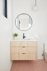 Bath Room, Undermount Sink, Engineered Quartz Counter, and Porcelain Tile Floor Hilltop Farm Bathroom  Photo 15 of 20 in Hilltop Farm by Hygge Design+Build