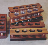 Great for the Mancave, SheShed or Brew Pub.
Our beer flight racks for those that like to liven things up! These also have the embedded dry erase area to label each beer and come complete with 4 glasses and chalk pen.