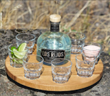 Our Tequila Shot Spinner that holds 8 Gibraltar Glasses. Made from French Oak with a ball bearing glide system for easy spinning! Cheers! ⁠