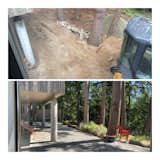 We had to have a new septic field and tank in front of the studio. These photos are the before and after.