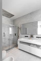 Bath Room, Enclosed Shower, Drop In Sink, Marble Floor, Recessed Lighting, Marble Wall, and Two Piece Toilet  Photo 4 of 21 in O59 - Private House by FADD Architects