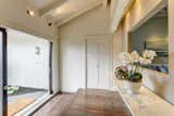 The home's dramatic entryway