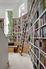 The bookcase ladder was one of the most challenging aspects of the design. "It gave me heart palpitations for a long time,