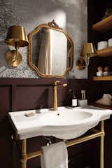 Jewel tones and brass fixtures create an elegant appeal  Photo 7 of 9 in Dallas Interior Design: The Perfectly Designed Airbnb Getaway Cottage by Angelica Angeli