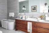 Master bath with huge vanity with abundant storage  Photo 14 of 18 in Southampton Modern Farmhouse by Angelica Angeli