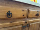 Sand blasted kitchen cabinets with flea market handles from Scotland - 2024