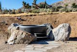 Hot tub with boulders