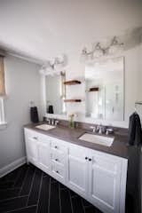 Bath Room, Two Piece Toilet, Wall Lighting, Engineered Quartz Counter, Corner Shower, Enclosed Shower, Undermount Sink, and Ceramic Tile Floor Master Bathroom  Photo 14 of 27 in Upper Terrace by Mackenzie Reynolds