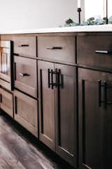 Kitchen, Microwave, Pendant Lighting, Engineered Quartz Counter, Wood Cabinet, Subway Tile Backsplashe, and Vinyl Floor Kitchen Island  Photo 3 of 32 in Frost by Mackenzie Reynolds