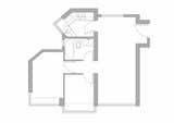 The floor plan of Smart Zendo before the renovation. The apartment featured two bedrooms, a living space, a kitchen, and a bathroom.