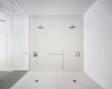 The open shower zone was designed to feel like the shower in a luxury gym or wellness center.